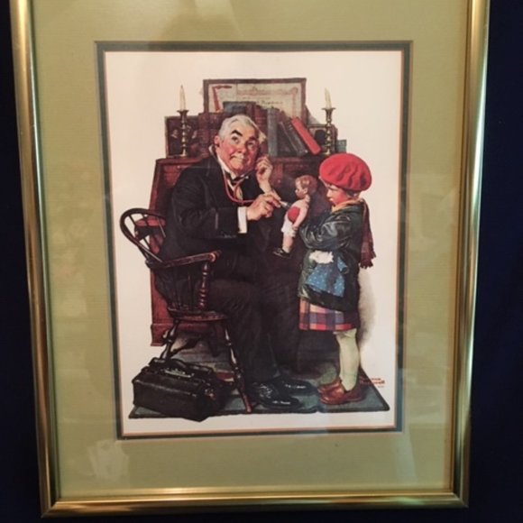 "Doctor and the Doll" Framed CPC Reproduction Print Wall Art by Norman Rockwell - Picture 3 of 11